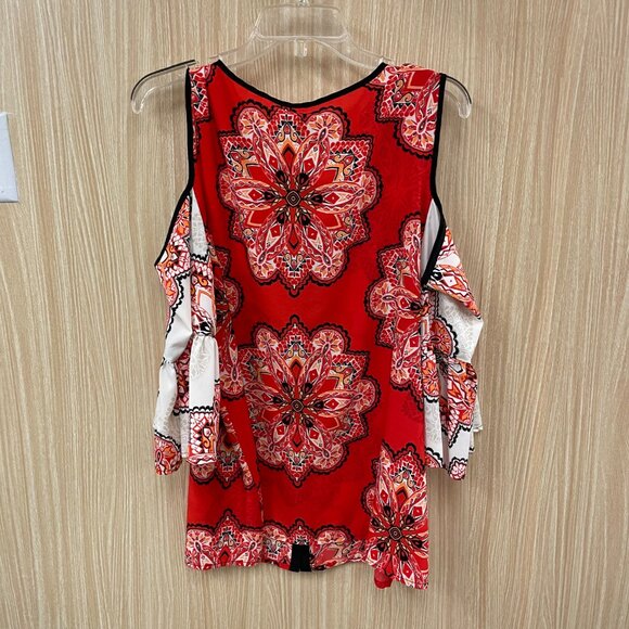 Chico's red print top size 16 - Picture 5 of 5